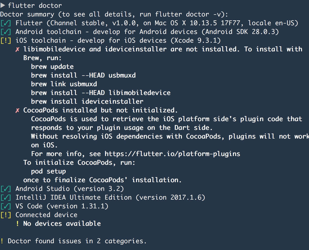flutter_doctor 检查依赖